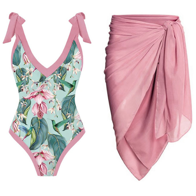 Deep-V Odjeća za plažu Zeleni kupaći kostimi Seksi jednodijelni kupaći kostimi Haljine za plažu V-izrez Bikiniji bez leđa Ljetni kupaći kostimi Luksuzni