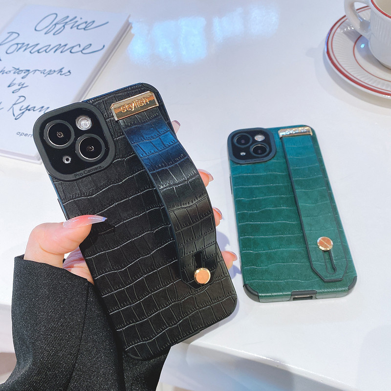 Luxus krokodilmintás csuklópántos tok iPhone 12 11 Pro Max 13Pro Max Xs Max XR 7 8 Plus SE puha telefontartóhoz