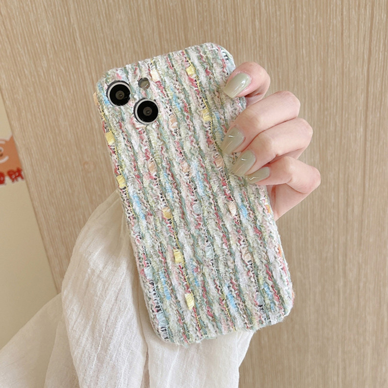 Μόδα Πολύχρωμη υφασμάτινη θήκη τηλεφώνου για iphone 14 Plus 13 12 11 Pro MAX 14Plus 12Pro 13Pro 14 Pro MAX μαλακή σιλικόνη TPU Μαλακό κάλυμμα