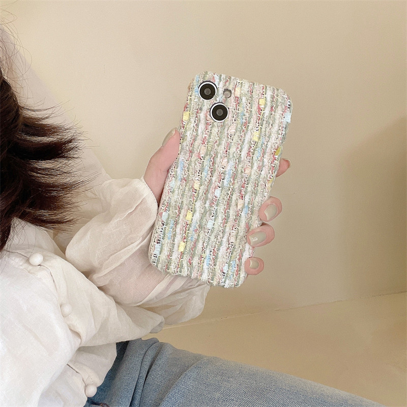 Μόδα Πολύχρωμη υφασμάτινη θήκη τηλεφώνου για iphone 14 Plus 13 12 11 Pro MAX 14Plus 12Pro 13Pro 14 Pro MAX μαλακή σιλικόνη TPU Μαλακό κάλυμμα