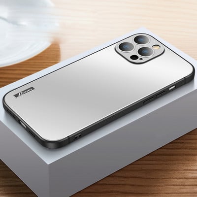Husă mată ultra subțire pentru telefon pentru iPhone 13 12 Mini 11 Pro Max Slim PC + lentilă metalică TPU Husă de protecție împotriva căderii