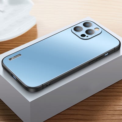 Husă mată ultra subțire pentru telefon pentru iPhone 13 12 Mini 11 Pro Max Slim PC + lentilă metalică TPU Husă de protecție împotriva căderii