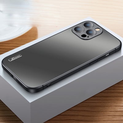 Husă mată ultra subțire pentru telefon pentru iPhone 13 12 Mini 11 Pro Max Slim PC + lentilă metalică TPU Husă de protecție împotriva căderii