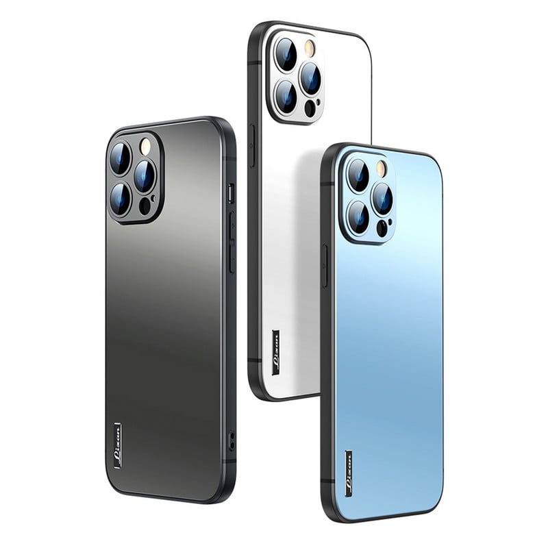 Husă mată ultra subțire pentru telefon pentru iPhone 13 12 Mini 11 Pro Max Slim PC + lentilă metalică TPU Husă de protecție împotriva căderii