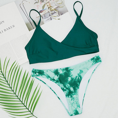 Novi 2020 Tie Dye bikini srednjeg struka Ženski kupaći kostim Ženski kupaći kostim Dvodijelni komplet bikinija Push up Bather Seksi kupaći kostim za kupanje