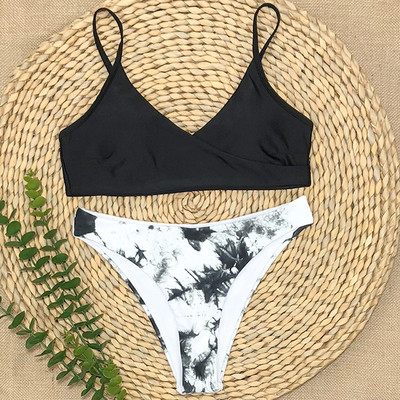 Novi 2020 Tie Dye bikini srednjeg struka Ženski kupaći kostim Ženski kupaći kostim Dvodijelni komplet bikinija Push up Bather Seksi kupaći kostim za kupanje