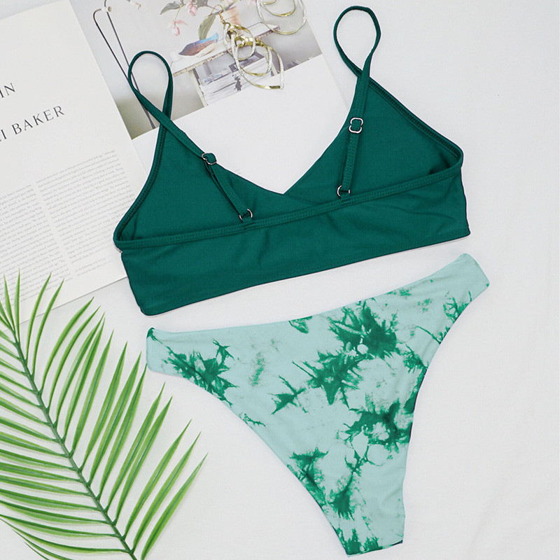 Novi 2020 Tie Dye bikini srednjeg struka Ženski kupaći kostim Ženski kupaći kostim Dvodijelni komplet bikinija Push up Bather Seksi kupaći kostim za kupanje