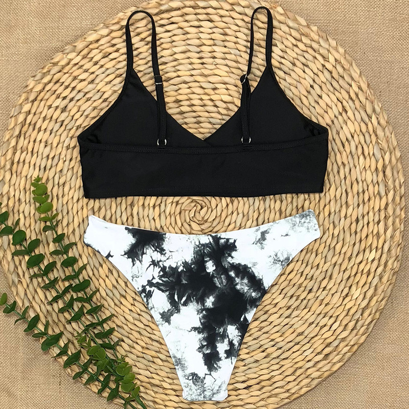 Novi 2020 Tie Dye bikini srednjeg struka Ženski kupaći kostim Ženski kupaći kostim Dvodijelni komplet bikinija Push up Bather Seksi kupaći kostim za kupanje