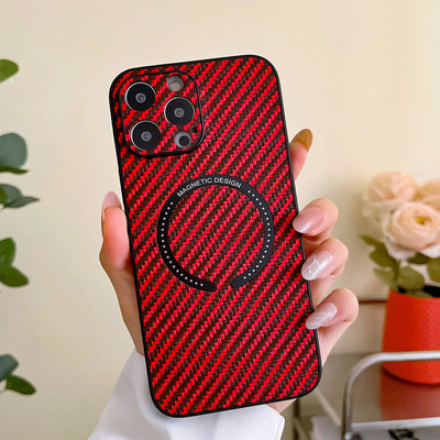 Prabangus anglies pluošto odinis telefono dėklas, skirtas iPhone 13 12 11 Pro Max XS MAX XR X 13Pro su magnetinio patrauklumo dizaino galinis dangtelis