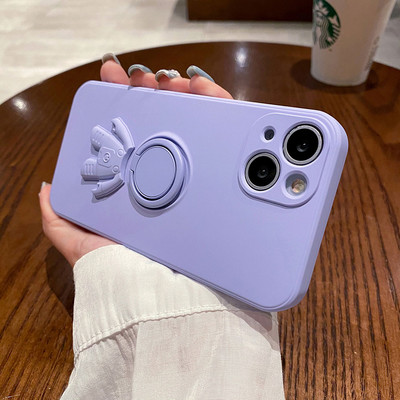 Husă pentru telefon pentru iPhone 13 Pro Max 11 12 Pro Max XR XS Max 7 8 Plus Husă moale din silicon lichid original 3D Suport inel astronaut