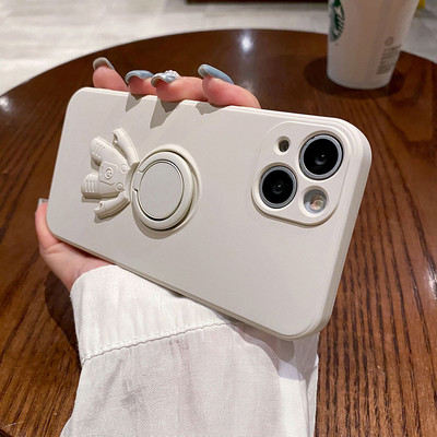 Husă pentru telefon pentru iPhone 13 Pro Max 11 12 Pro Max XR XS Max 7 8 Plus Husă moale din silicon lichid original 3D Suport inel astronaut