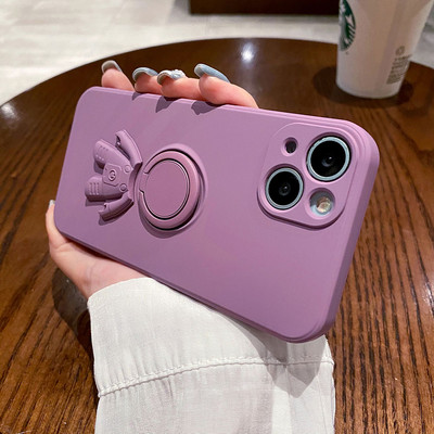 Husă pentru telefon pentru iPhone 13 Pro Max 11 12 Pro Max XR XS Max 7 8 Plus Husă moale din silicon lichid original 3D Suport inel astronaut