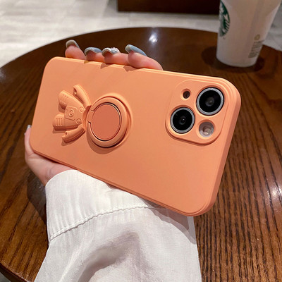 Husă pentru telefon pentru iPhone 13 Pro Max 11 12 Pro Max XR XS Max 7 8 Plus Husă moale din silicon lichid original 3D Suport inel astronaut
