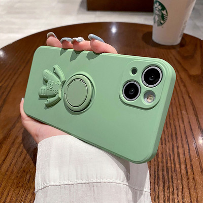 Husă pentru telefon pentru iPhone 13 Pro Max 11 12 Pro Max XR XS Max 7 8 Plus Husă moale din silicon lichid original 3D Suport inel astronaut