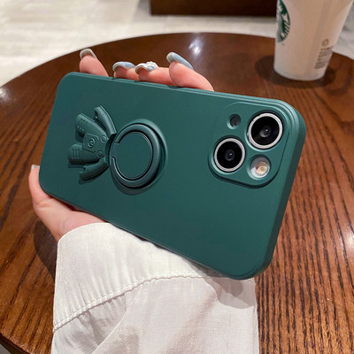 Husă pentru telefon pentru iPhone 13 Pro Max 11 12 Pro Max XR XS Max 7 8 Plus Husă moale din silicon lichid original 3D Suport inel astronaut