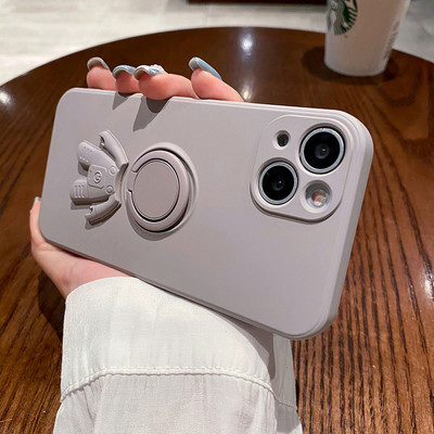 Husă pentru telefon pentru iPhone 13 Pro Max 11 12 Pro Max XR XS Max 7 8 Plus Husă moale din silicon lichid original 3D Suport inel astronaut
