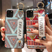 Husă pentru telefon Boucho pentru iphone 8 6 6s 7 plus X Xs max XR 11 12 Pro Max vintage moale curea de mână husă cu suport pentru bandă de mână