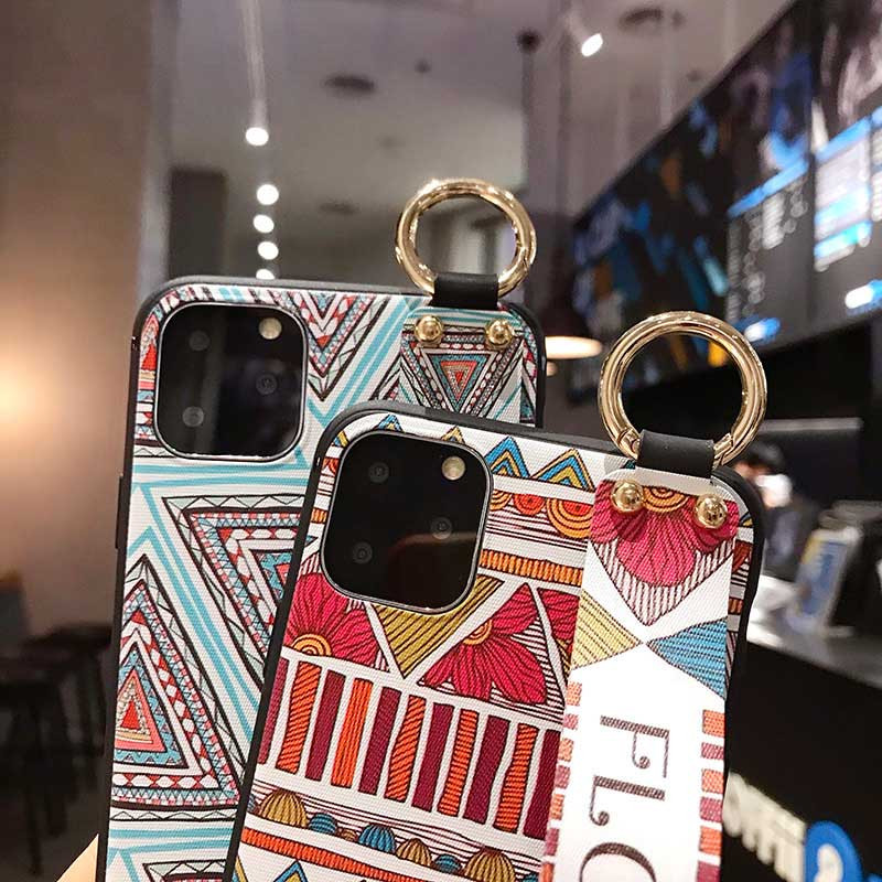 Husă pentru telefon Boucho pentru iphone 8 6 6s 7 plus X Xs max XR 11 12 Pro Max vintage moale curea de mână husă cu suport pentru bandă de mână