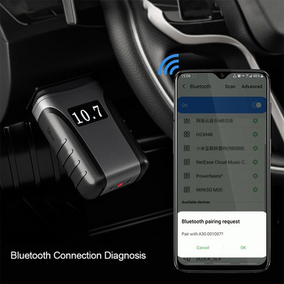Anyscan A30 összes rendszer autóérzékelő OBDII kódolvasó automatikusan beolvassa és kiolvassa a kódokat valós idejű adatrajz