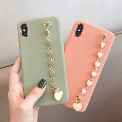 Калъф за телефон с гривна за iphone 11 Pro XS Max X XR 7 6 8 Plus SE Candy Colours Ultra Slim Soft Cover за калъф за iphone 12 Pro