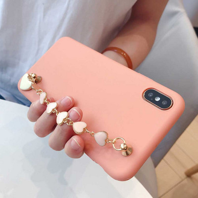 Husă pentru telefon cu brățară pentru iphone 11 Pro XS Max X XR 7 6 8 Plus SE Husă moale ultra subțire în culorile bomboane pentru husă iphone 12 Pro