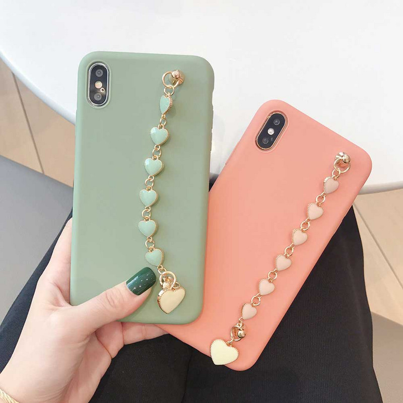 Husă pentru telefon cu brățară pentru iphone 11 Pro XS Max X XR 7 6 8 Plus SE Husă moale ultra subțire în culorile bomboane pentru husă iphone 12 Pro