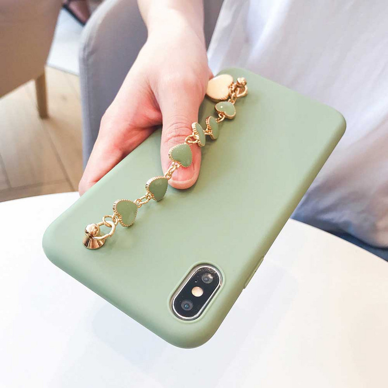 Husă pentru telefon cu brățară pentru iphone 11 Pro XS Max X XR 7 6 8 Plus SE Husă moale ultra subțire în culorile bomboane pentru husă iphone 12 Pro