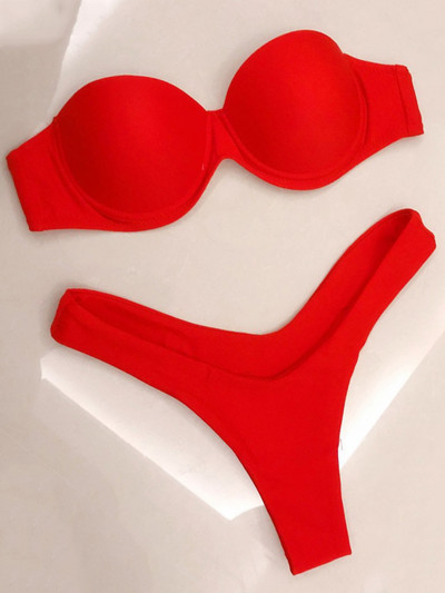 Sutien cu leopard Cupă Bikini Costum de baie Push Up Costum de baie pentru femei Set de bikini din două piese Triunghi Bather Bandeau Costum de baie