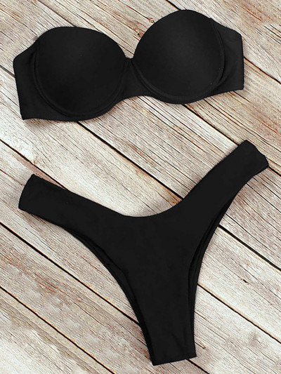 Sutien cu leopard Cupă Bikini Costum de baie Push Up Costum de baie pentru femei Set de bikini din două piese Triunghi Bather Bandeau Costum de baie