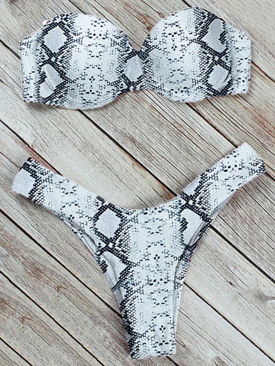 Sutien cu leopard Cupă Bikini Costum de baie Push Up Costum de baie pentru femei Set de bikini din două piese Triunghi Bather Bandeau Costum de baie