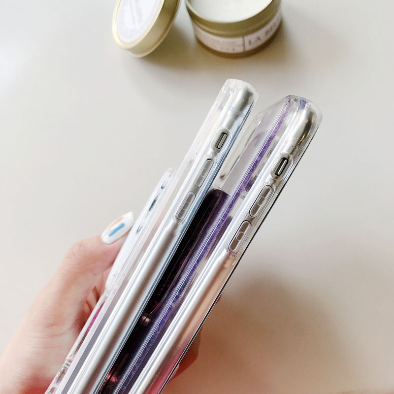 Wine Glass Sexy Lips Blizgantis telefono dėklas skirtas iPhone XS 11 Pro Max X XR SE 6S 6 7 8 Plus SE2 Skystas Quicksand Bling Sequins Dėklas