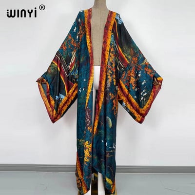 Europa WINYI nova tunika bikini slatka ženska ružičasta boho kardigan ušivena Koktel seksi Boho Maxi praznični šišmiš rukav KIMONO mujer