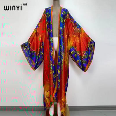 Europa WINYI nova tunika bikini slatka ženska ružičasta boho kardigan ušivena Koktel seksi Boho Maxi praznični šišmiš rukav KIMONO mujer