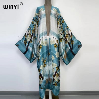 Europa WINYI nova tunika bikini slatka ženska ružičasta boho kardigan ušivena Koktel seksi Boho Maxi praznični šišmiš rukav KIMONO mujer