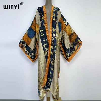 Europa WINYI nova tunika bikini slatka ženska ružičasta boho kardigan ušivena Koktel seksi Boho Maxi praznični šišmiš rukav KIMONO mujer
