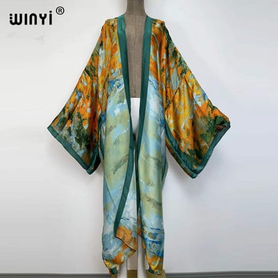 Europa WINYI nova tunika bikini slatka ženska ružičasta boho kardigan ušivena Koktel seksi Boho Maxi praznični šišmiš rukav KIMONO mujer