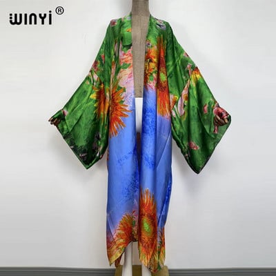 Europa WINYI nova tunika bikini slatka ženska ružičasta boho kardigan ušivena Koktel seksi Boho Maxi praznični šišmiš rukav KIMONO mujer