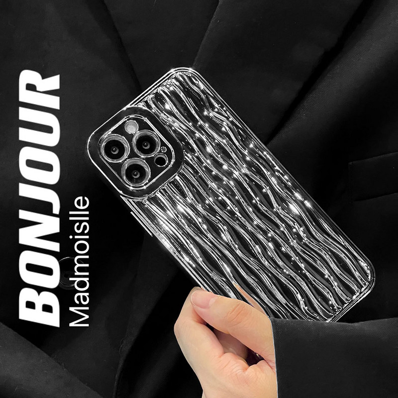 Калъф за телефон за iPhone 13 Pro Max 11 12 Pro Max 13Pro XS MAX XR XS X Fashion Water Ripple Soft Bumper Cover Case