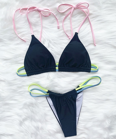 Novi seksi mini mikro tange neonski bikini ženski brazilski kupaći kostimi Ženski kupaći kostim Dvodijelni bikini set visokog izreza kupaćeg kostima