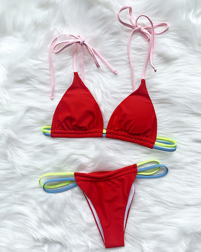 Novi seksi mini mikro tange neonski bikini ženski brazilski kupaći kostimi Ženski kupaći kostim Dvodijelni bikini set visokog izreza kupaćeg kostima