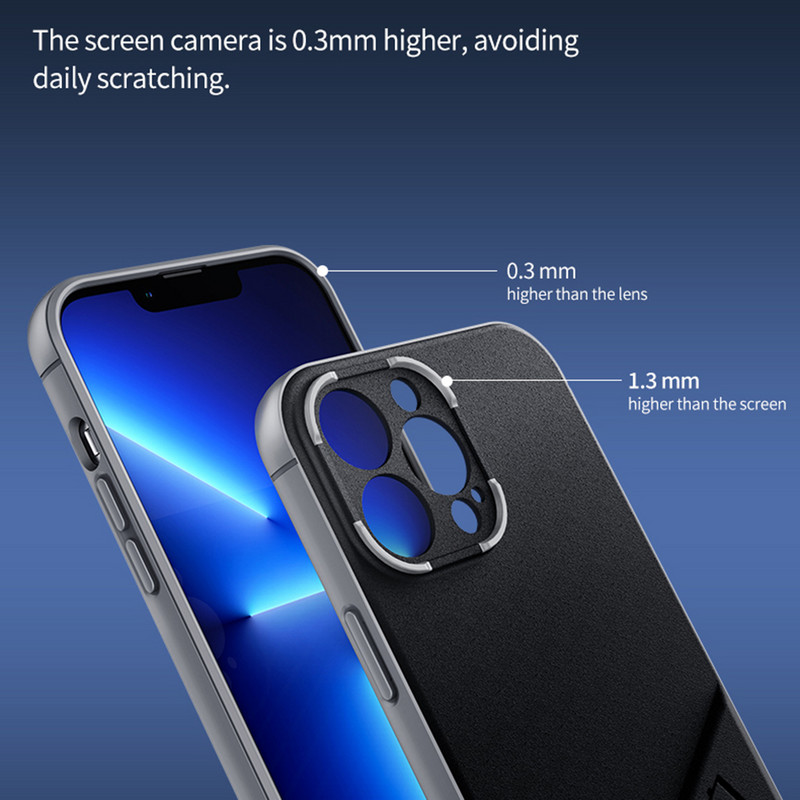 Põrutuskindel jalatsite kõva ümbris iPhone 13 Pro Max 12 Pro Max objektiivi kaitse ühevärviline mehaaniline kaitseraua kate