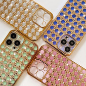 Pentru iPhone 13, husă de lux, placată cu sclipici, cu strasuri, pentru iPhone 11 12 13 Pro Max XS XR X 7 8 Plus Husă moale de protecție a telefonului