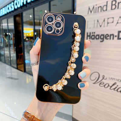 Για iPhone 12 Pro Max Θήκη με Αλυσίδα Pearl Diamond Bracelet Chain Επικαλυμμένη θήκη τηλεφώνου για iPhone 11 Pro XS Max XR 7 8 Plus X