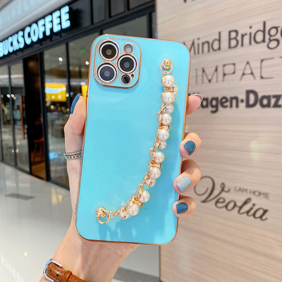 Για iPhone 12 Pro Max Θήκη με Αλυσίδα Pearl Diamond Bracelet Chain Επικαλυμμένη θήκη τηλεφώνου για iPhone 11 Pro XS Max XR 7 8 Plus X