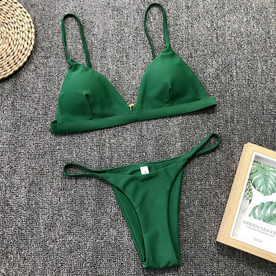 Seksi mikro tanga bikini ženski kupaći kostim Ženski kupaći kostim Dvodijelni bikini set Brazilian Bather Push Up kupaći kostim Swim Lady