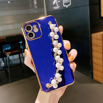 Για iPhone 12 Pro Max Mini Case Pearl Diamond Bracelet Chain Ηλεκτροεπικαλυμμένη μαλακή θήκη τηλεφώνου Για iPhone 11Pro Max XS XR 7 8 Plus X