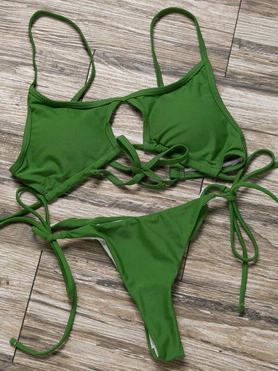 Seksi naborani bikini na vezanje Ženski kupaći kostim Ženski kupaći kostim Dvodijelni bikini set Brazilian Bather Izdubljeni kupaći kostim za plivanje