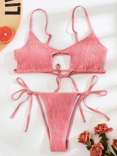 Seksi naborani bikini na vezanje Ženski kupaći kostim Ženski kupaći kostim Dvodijelni bikini set Brazilian Bather Izdubljeni kupaći kostim za plivanje