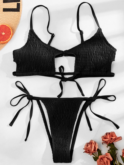 Seksi naborani bikini na vezanje Ženski kupaći kostim Ženski kupaći kostim Dvodijelni bikini set Brazilian Bather Izdubljeni kupaći kostim za plivanje