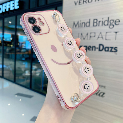Μπρασελέ Smiley Κάλυμμα θήκης χειρός για iPhone 13 12 Pro Mini 11 Pro Max XS Πολυτελείς επίχρυσες θήκες για iPhone 8 7 Plus XR X SE